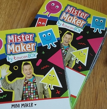 Picture of two Mister Maker by Toucan box craft boxes bought on offer from a 60 day free trial of Kids Pass