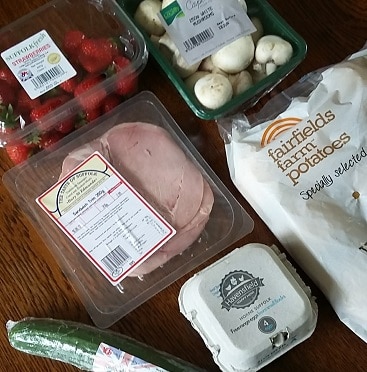 Picture of Sourced Locally products from our East of England Co-op, including the £5 local meal deal, as part of my story of a shopping list