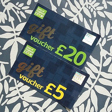 Picture of £25 in gift vouchers after winning an East of England #SourcedLocally fortnight competition