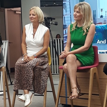 Picture of Alice Beer and Jasmine Birtles at the Studio B Beach Budget Ready event for my post on expert tips to cut holiday costs