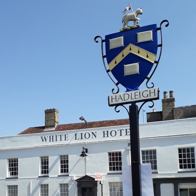 Picture of the Hadleigh town sign in the market place
