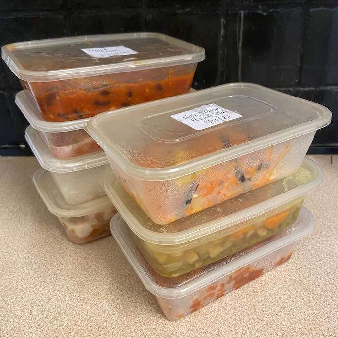 pIcture of plastic containers with extra portions