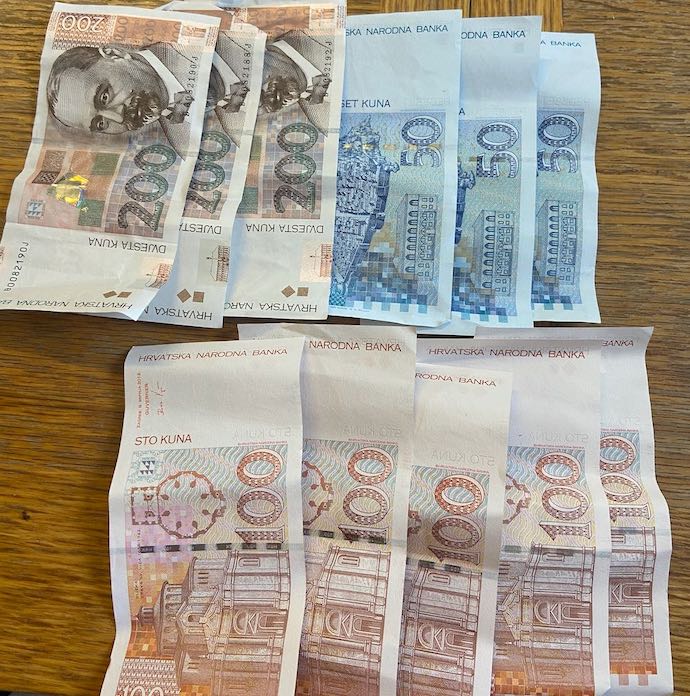 Picture of Croatian kuna leftover from our holiday